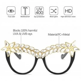 Oversized Womens Luxury Diamond Decorated Sunglasses UV400 Retro Eyeglasses - Style 05 - CL18GWNLQSI $13.51