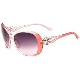 Oval Women Classic Oval Shape Sunglasses UV400 Protection Metal Framed Polarized Sunglasses Sunglasses - Pink - C518XMLHMN6 $...