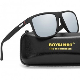 Oval Men's Driving Polarized Sunglasses for Fishing Oval Alloy Frame UV400 - Silver - CX18XXHU8LI $18.98