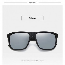 Oval Men's Driving Polarized Sunglasses for Fishing Oval Alloy Frame UV400 - Silver - CX18XXHU8LI $18.98