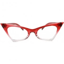 Cat Eye Classic 50s Womens Small Cat Eye Eye Glasses Two Tone Frame - Transparent & Red & Clear - CI18T4E2309 $10.46