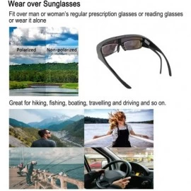 Wrap Fit Over Polarized Sunglasses Flip Up Lens for Men and Women - Black - CE18XK3LI0Y $17.91