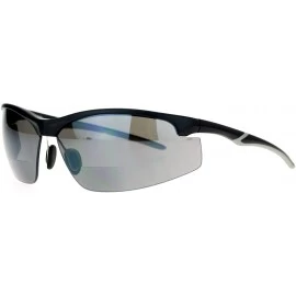Sport Bifocal Magnified Lens Sunglasses Black Half Rim Sports Wrap Frame UV 400 - Black - CD186AL224G $19.48