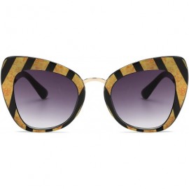 Rimless Retro Vintage Cateye Sunglasses for Women Plastic Frame Sun glasses - Stripe-gray - C718U4AWXWZ $12.20