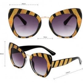 Rimless Retro Vintage Cateye Sunglasses for Women Plastic Frame Sun glasses - Stripe-gray - C718U4AWXWZ $12.20